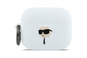 Mobil - Andet Tilbehør - Karl Lagerfeld Silicone Karl Head 3D Case for AirPods Pro 3 - White - 3666339574673