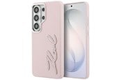 Mobil - Covers & Cases - Karl Lagerfeld Grained Signature Metal Resin Logo Case for Samsung Galaxy S26 Ultra - Pink - 3666339612429