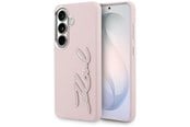 Mobil - Covers & Cases - Karl Lagerfeld Grained Signature Metal Resin Logo Case for Samsung Galaxy S26 - Pink - 3666339612405