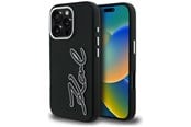 Mobil - Covers & Cases - Karl Lagerfeld FW Grained Signature Logo iPhone 16 Pro Case - Black - 3666339457563