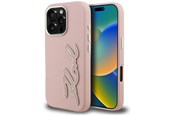 Mobil - Covers & Cases - Karl Lagerfeld FW Grained Signature Logo iPhone 16 Pro Case - Pink - 3666339457747