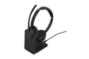 Hovedtelefoner/headset - Jabra Evolve3 45 MS - USB-C with Dongle - Stereo (Charging Stand) - 34599-999-889