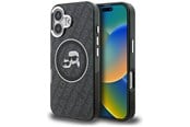 Mobil - Covers & Cases - Karl Lagerfeld IML Glitter Karl & Choupette Heads Logo MagSafe Case for iPhone 16 - Black - 3666339459345