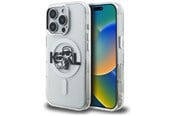 Mobil - Covers & Cases - Karl Lagerfeld IML Glitter Karl & Choupette Sketch Logo MagSafe Case for iPhone 16 Pro Max - Clear - 3666339460990