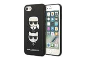 Mobil - Covers & Cases - Karl Lagerfeld KLHCI8SAKICKCBK iPhone 7/8 / SE 2020 / SE 2022 black/black hardcase Saffiano Karl&Choupette Head - 3666339054984