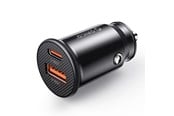 Mobil - Adaptere & Opladere - ORICO PowerMini 30W USB-C + USB-A Car Charger - Black - PM-30-1A1C-BK-EP-HU