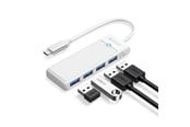 USB hub - ORICO PAPW4A-C3 USB Hub 4-port 4x USB-A 3.0 0.15 m - white USB hub - USB 3.0 - 4 ports - Hvid - PAPW4A-C3-015-WH-EP