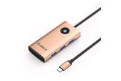 USB hub - ORICO PW11 6in1 USB-C Docking Station 3x USB-A 3.0 1x USB-C PD 100W 1x HDMI 4K 30Hz 1x RJ45 Gigabit Ethernet - Rose Gold USB hub - USB 3.0 - 6 ports - PW11-6PR-RG-EP