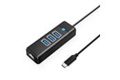 USB hub - ORICO PW3UR25-C3 USB Hub 4-Port 3x USB-A 3.0 1x RJ45 2.5G Ethernet 0.5m - Black USB hub - USB 3.0 - 4 ports - Sort - PW3UR25-C3-05-BK-EP