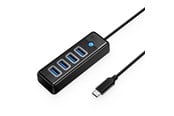 USB hub - ORICO PW4U-C3 USB Hub 4-Port USB-A 3.0 1.8m - Black USB hub - USB 3.0 - 4 ports - Sort - PW4U-C3-18-BK-EP