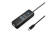 USB hub - ORICO PW3UR25-C3 3-port USB Hub 1x USB-A 3.0 1x USB-C 3.0 1x RJ45 2.5G Ethernet 0.5 m - Black USB hub - USB 3.0 - Sort - PWCUR25-C3-05-BK-EP