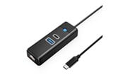 USB hub - ORICO PWCUR-C3 3-port USB hub 1x USB-A 3.0 1x USB-C 3.0 1x RJ45 Gigabit Ethernet 0.5 m - black USB hub - USB 3.0 - Sort - PWCUR-C3-05-BK-EP