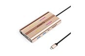USB hub - ORICO XDR 12in1 RGB USB-C Docking Station 3x USB-A USB-C PD 100W HDMI 4K VGA RJ45 Gigabit SD and microSD Card Reader - Rose Gold USB hub - USB 3.1 - 12 ports - XDR-X2-RG-BP