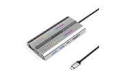 USB hub - ORICO XCR 12in1 RGB USB-C Docking Station 3x USB-A USB-C PD 100W HDMI 4K VGA RJ45 Gigabit SD and microSD Card Reader - Silver USB hub - USB 3.1 - 12 ports - Grå - XDR-X2-SV-BP