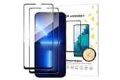 Mobil - Beskyttelsesglas - Wozinsky 2x Hærdet glas cover-venlig iPhone 17e / 16e / 14 / 13 sort - 5907769310416