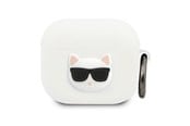 Mobil - Andet Tilbehør - Karl Lagerfeld Silicone Choupette Case for AirPods 3 - White - 3666339009373