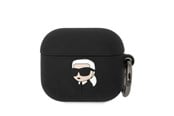 Mobil - Andet Tilbehør - Karl Lagerfeld Silicone Karl Head 3D Case for AirPods 3 - Black - 3666339087821
