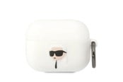 Mobil - Andet Tilbehør - Karl Lagerfeld KLAPRUNIKH AirPods Pro cover white/white Silicone Karl Head 3D - 3666339087845