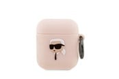 Mobil - Andet Tilbehør - Karl Lagerfeld KLA2RUNIKP AirPods 1/2 cover pink/pink Silicone Karl Head 3D - 3666339087869