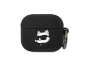 Mobil - Andet Tilbehør - Karl Lagerfeld KLA3RUNCHK AirPods 3 cover black/black Silicone Choupette Head 3D - 3666339087913