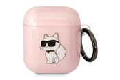 Mobil - Andet Tilbehør - Karl Lagerfeld KLA2HNCHTCP Airpods 1/2 cover pink/pink Ikonik Choupette - 3666339088071