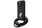 Mobil - Covers & Cases - Karl Lagerfeld KLHCP14XSAKCPSK case for iPhone 14 Pro Max 6.7" hardcase - black Crossbody Saffiano Metal Pin Karl&Choupette - 3666339165741
