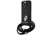 Mobil - Covers & Cases - Karl Lagerfeld Crossbody Saffiano Metal Pin Karl & Choupette Case for iPhone 15 Pro Max - Black - 3666339165789