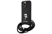 Mobil - Covers & Cases - Karl Lagerfeld Crossbody Saffiano Monogram Metal Pin Karl & Choupette Case for iPhone 15 Pro Max - Black - 3666339165901