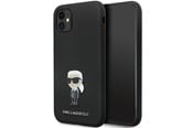 Mobil - Covers & Cases - Karl Lagerfeld KLHCN61SMHKNPK case for iPhone 11 / Xr - black Silicone Ikonik Metal Pin - 3666339165918