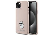Mobil - Covers & Cases - Karl Lagerfeld Silicone Choupette Metal Pin Case for iPhone 15 Plus / 14 Plus - Pink - 3666339166243