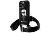 Mobil - Covers & Cases - Karl Lagerfeld KLHCP15XSCBSKNK iPhone 15 Pro Max 6.7" hardcase black/black Crossbody Silicone Ikonik - 3666339167462