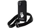 Mobil - Covers & Cases - Karl Lagerfeld KLHCP15SSCBSCNK iPhone 15 6.1" hardcase black/black Crossbody Silicone Choupette - 3666339167554