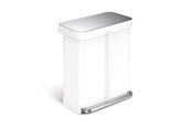 Affaldssortering - Simplehuman Dual Compartment Pedal Bin - 58L (34/24)  - White - CW2107
