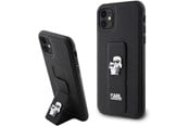 Mobil - Covers & Cases - Karl Lagerfeld Gripstand Saffiano Karl&Choupette Pins case for iPhone 11 / Xr - black - 3666339206772