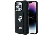 Mobil - Covers & Cases - Karl Lagerfeld Gripstand Saffiano Karl&Choupette Pins case for iPhone 13 Pro / 13 - black - 3666339206819