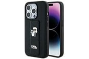 Mobil - Covers & Cases - Karl Lagerfeld Gripstand Saffiano Karl&Choupette Pins case for iPhone 14 Pro - black - 3666339206857