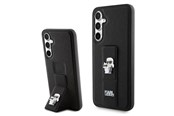 Mobil - Covers & Cases - Karl Lagerfeld Gripstand Saffiano Karl&Choupette Pins case for Samsung Galaxy S23 FE - black - 3666339218621