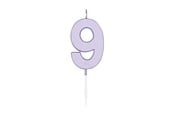 Legetøj - Globos Cake candle 4.5cm Pastel Lilac no. 9 - 1219