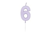 Legetøj - Globos Cake candle 4.5cm Pastel Lilac no. 6 - 1216