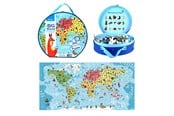 Puslespil - Barbo Classic Floor Suitcase Puzzle - Big World - 5845