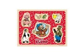 Puslespil - Rasmus Klump - Wooden Peg Puzzle - Friends - 7443