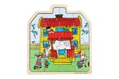 Puslespil - Pippi Langstrømpe Pippi - Framed Wooden Puzzle - House - 8654