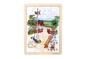 Puslespil - Emil fra Lønneberg Emil - Wooden Framed Puzzle - Flagpole - 8722