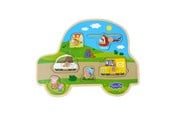 Puslespil - Peppa Pig - Wooden Peg Puzzle - Transport - 8981