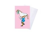 Hobby artikler - Pippi Langstrømpe Pippi - Greeting Card w. Envelope - Blue - 8617