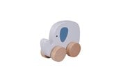 Babylegetøj - Barbo Baby Wooden Animals On Wheels - Elephant - 6086