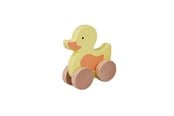 Babylegetøj - Barbo Baby Wooden Animals On Wheels - Duck - 6087