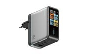 Mobil - Adaptere & Opladere - CUKTECH AD1204U 120W Wall Charger with Display and USB-C Cable - Silver - AD1204U