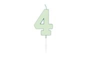 Legetøj - Globos Cake candle 4.5cm Pastel Mint no. 4 - 1194
