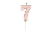 Legetøj - Globos Cake Candle 4.5cm Metallic Rose Gold no. 7 - 1097